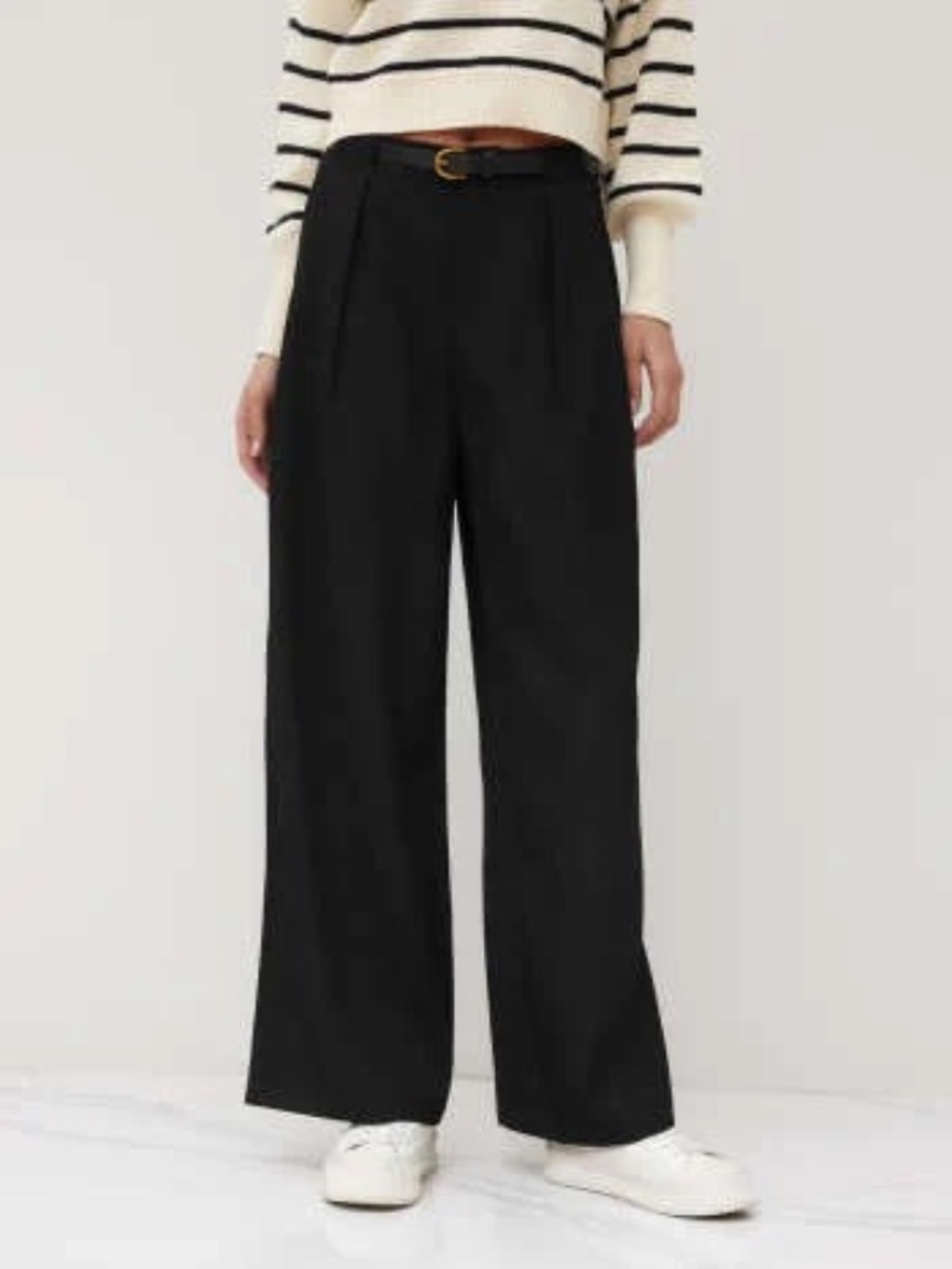 Cider Belted Black Mid Rise Straight Leg Trouser Size XL/10 - Picture 10 of 14